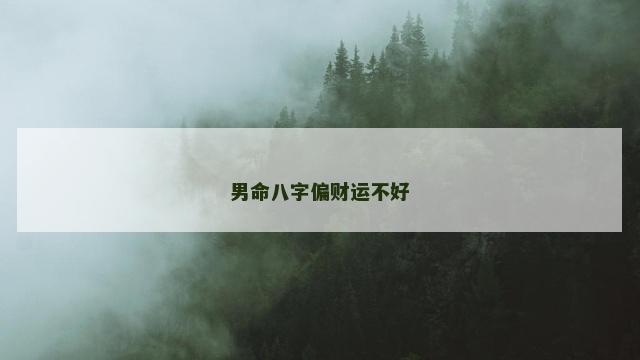 男命八字偏财运不好