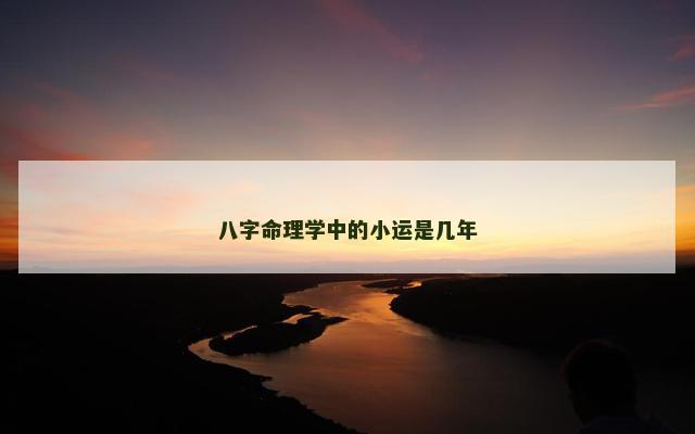 八字命理学中的小运是几年