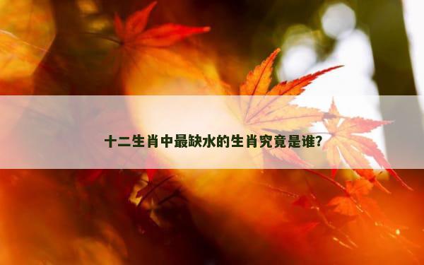 十二生肖中最缺水的生肖究竟是谁？