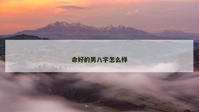 命好的男八字怎么样