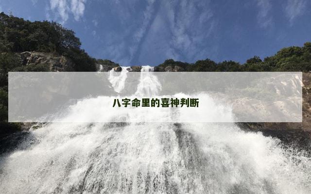 八字命里的喜神判断