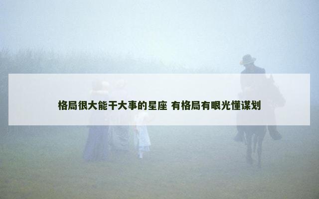 格局很大能干大事的星座 有格局有眼光懂谋划