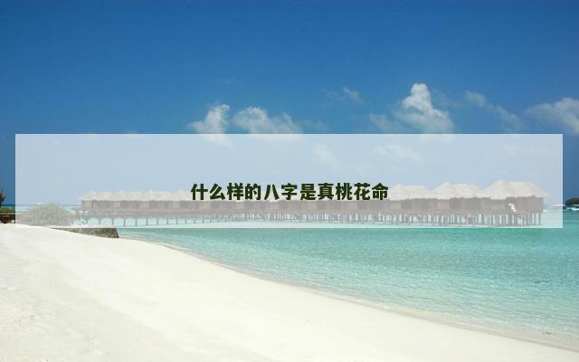 什么样的八字是真桃花命