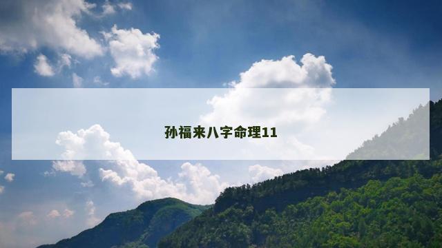 孙福来八字命理11