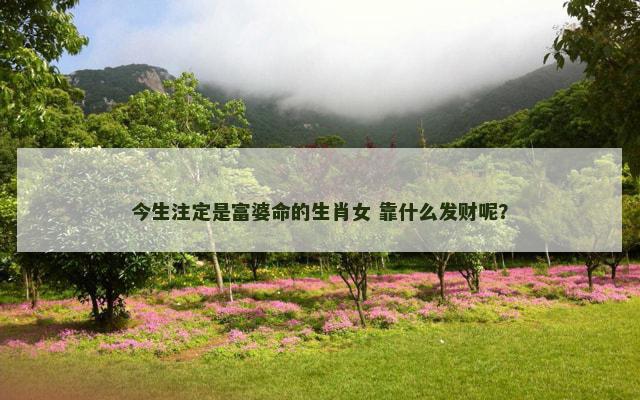 今生注定是富婆命的生肖女 靠什么发财呢？