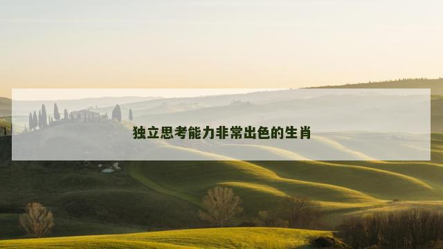 独立思考能力非常出色的生肖