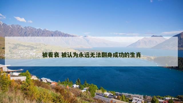 被看衰 被认为永远无法翻身成功的生肖