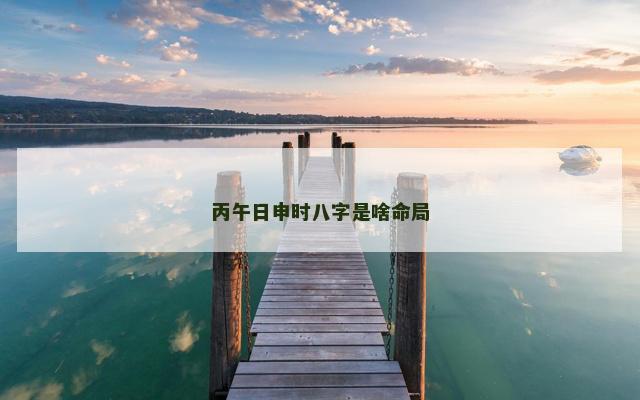 丙午日申时八字是啥命局