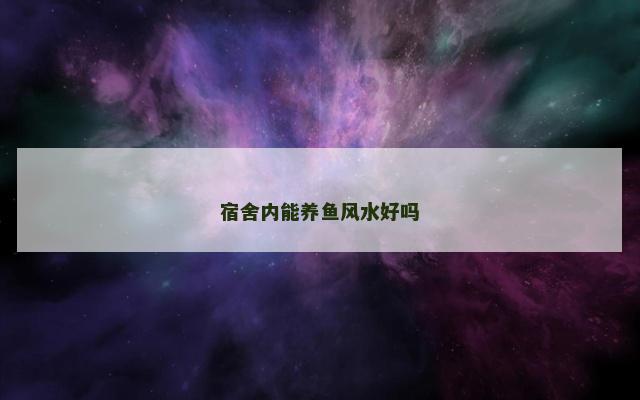 宿舍内能养鱼风水好吗