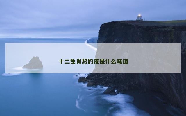 十二生肖熬的夜是什么味道