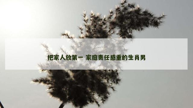 把家人放第一 家庭责任感重的生肖男
