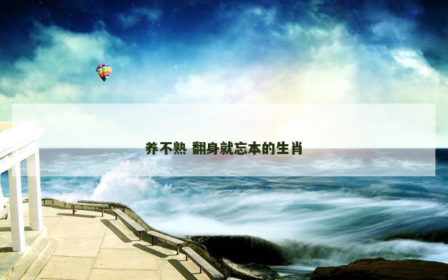 养不熟 翻身就忘本的生肖