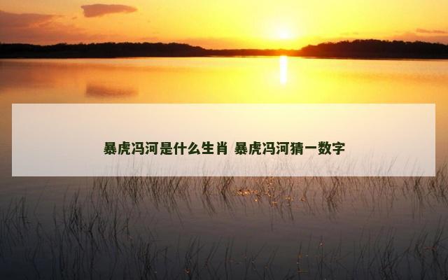 暴虎冯河是什么生肖 暴虎冯河猜一数字