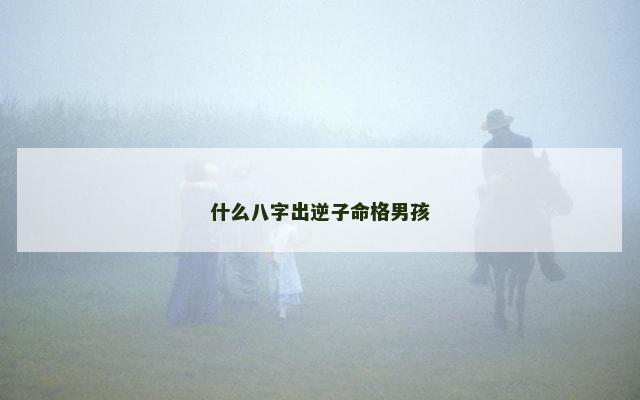 什么八字出逆子命格男孩