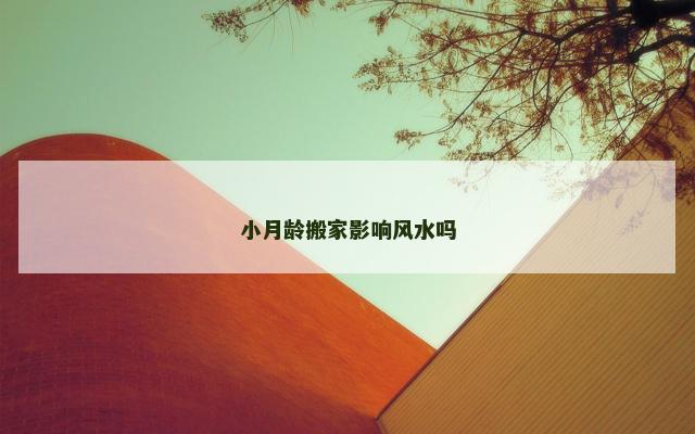 小月龄搬家影响风水吗