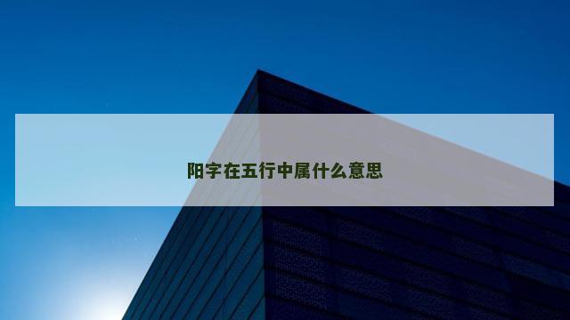 阳字在五行中属什么意思
