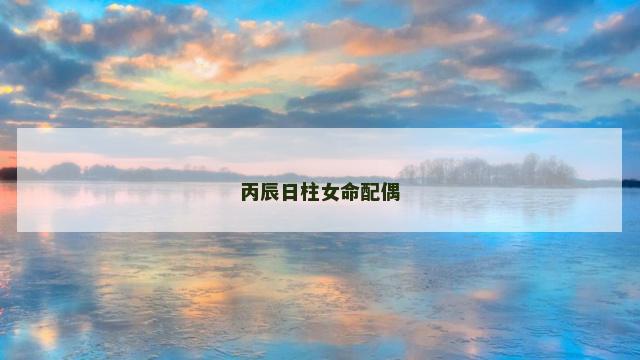 丙辰日柱女命配偶