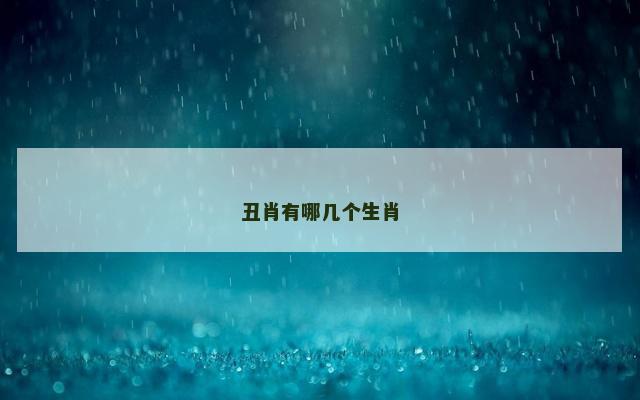 丑肖有哪几个生肖