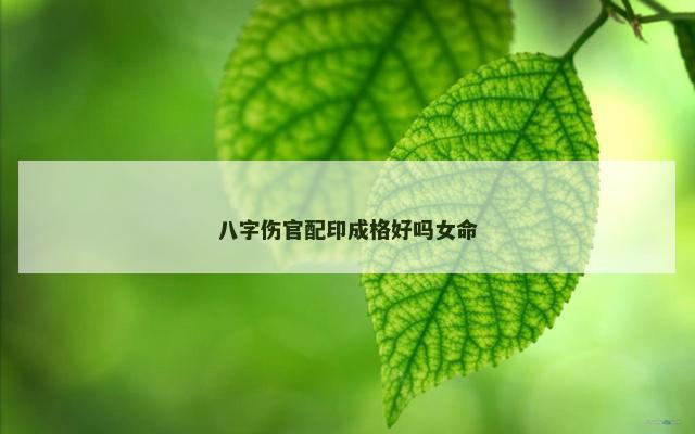 八字伤官配印成格好吗女命
