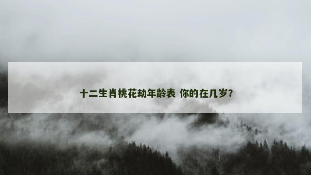 十二生肖桃花劫年龄表 你的在几岁？