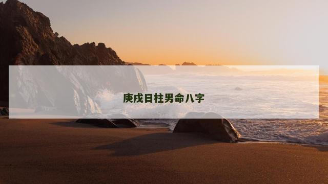 庚戌日柱男命八字