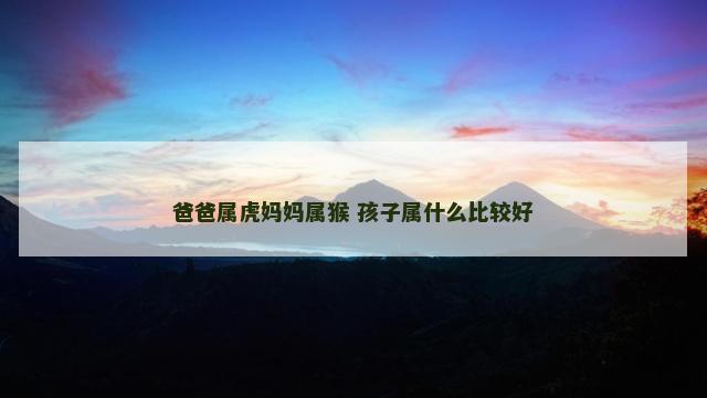 爸爸属虎妈妈属猴 孩子属什么比较好