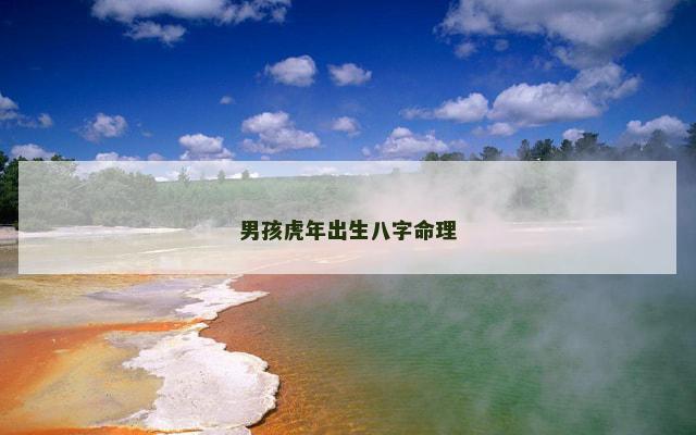 男孩虎年出生八字命理