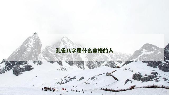 孔雀八字属什么命格的人