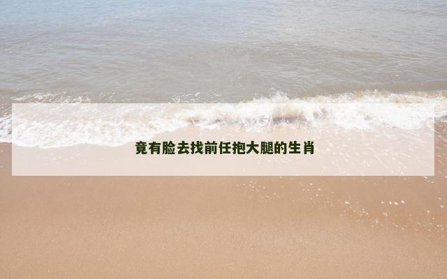 竟有脸去找前任抱大腿的生肖