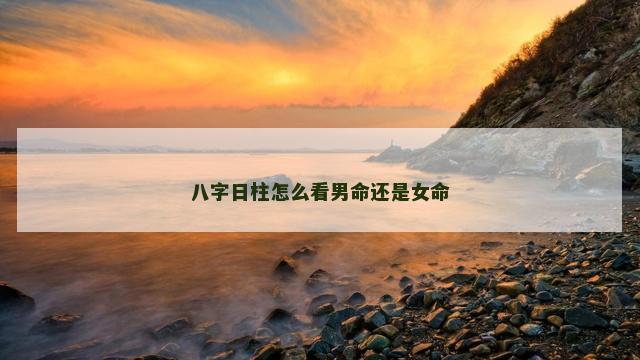 八字日柱怎么看男命还是女命
