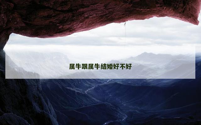 属牛跟属牛结婚好不好 属牛跟属牛结婚好不好