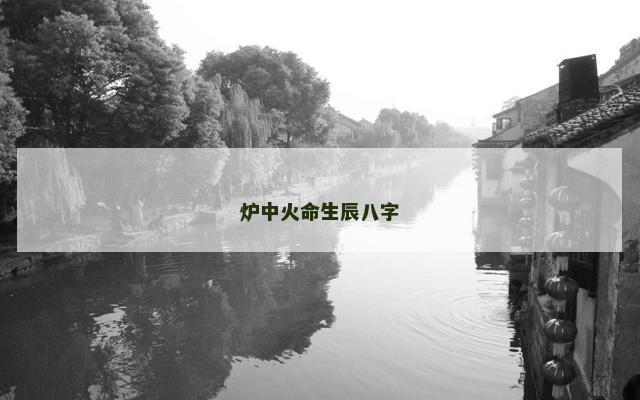 炉中火命生辰八字