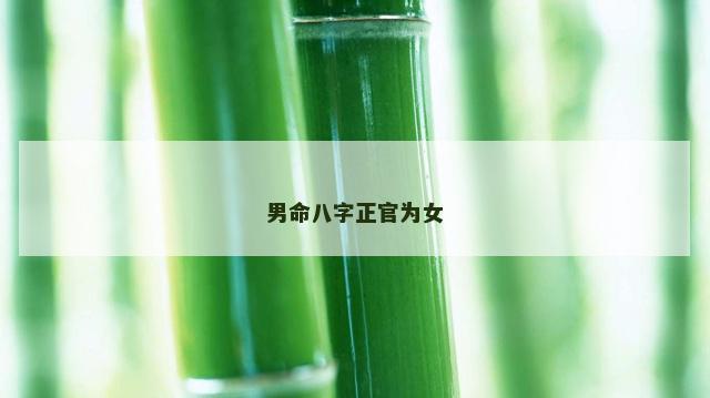 男命八字正官为女