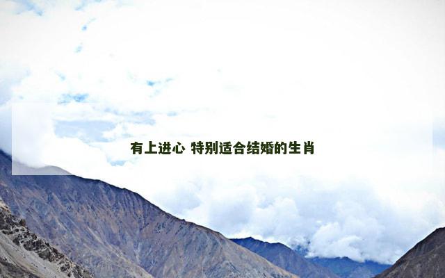 有上进心 特别适合结婚的生肖