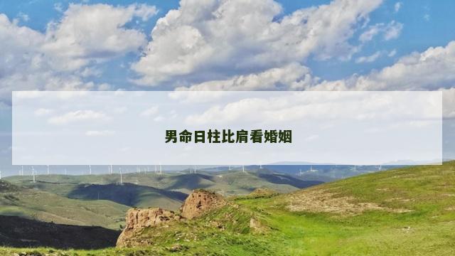 男命日柱比肩看婚姻