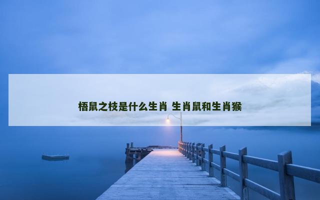 梧鼠之枝是什么生肖 生肖鼠和生肖猴
