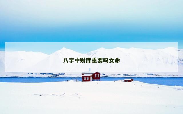 八字中财库重要吗女命