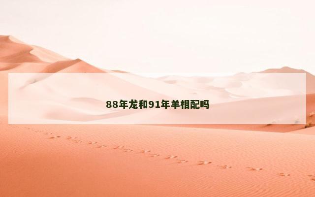 88年龙和91年羊相配吗
