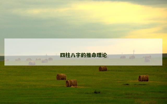 四柱八字的推命理论