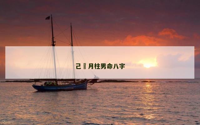 己卬月柱男命八字