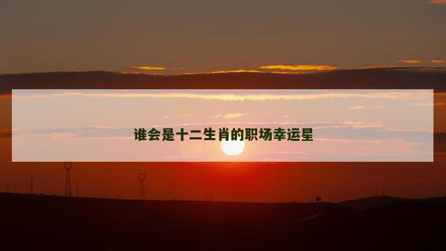 谁会是十二生肖的职场幸运星