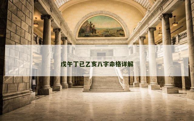 戊午丁已乙亥八字命格详解