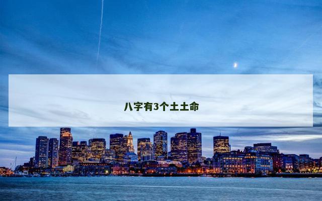 八字有3个土土命