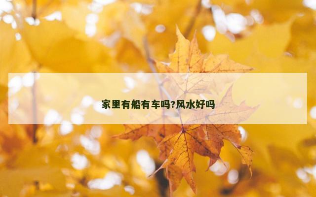 家里有船有车吗?风水好吗