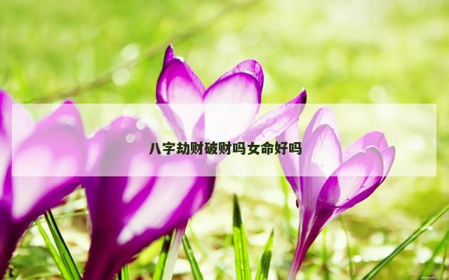 八字劫财破财吗女命好吗