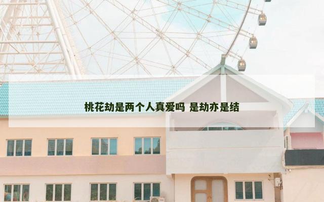 桃花劫是两个人真爱吗 是劫亦是结