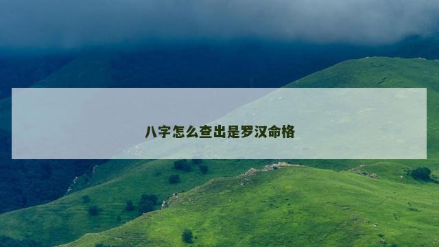 八字怎么查出是罗汉命格