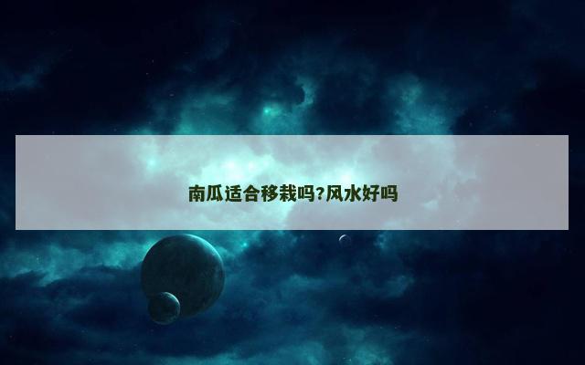 南瓜适合移栽吗?风水好吗