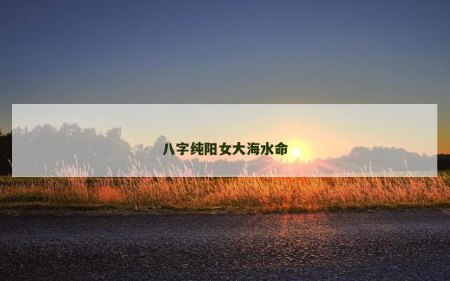 八字纯阳女大海水命