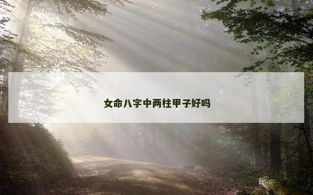 女命八字中两柱甲子好吗